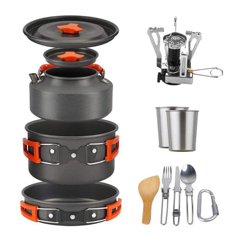 Beteray Camping Cookware Set Portable Camp Stove with Lightweight